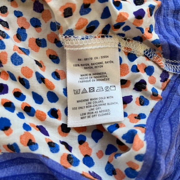 Maeve Anthropologie Emma Polka Dot Purple Orange Tank Top V Neck Blouse, Size 14 - Picture 10 of 10